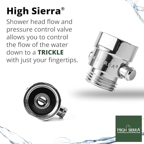 High Sierra® - All Lead-Free Brass Trickle Valve For Shower Heads. For Pause & Pressure Control. Easy To Push Button Reduces The Flow of Water or Shuts It Off to Just a Trickle - Brushed Gold - color: Brushed Gold