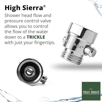 High Sierra® - All Lead-Free Brass Trickle Valve For Shower Heads. For Pause & Pressure Control. Easy To Push Button Reduces The Flow of Water or Shuts It Off to Just a Trickle - Brushed Gold - color: Brushed Gold