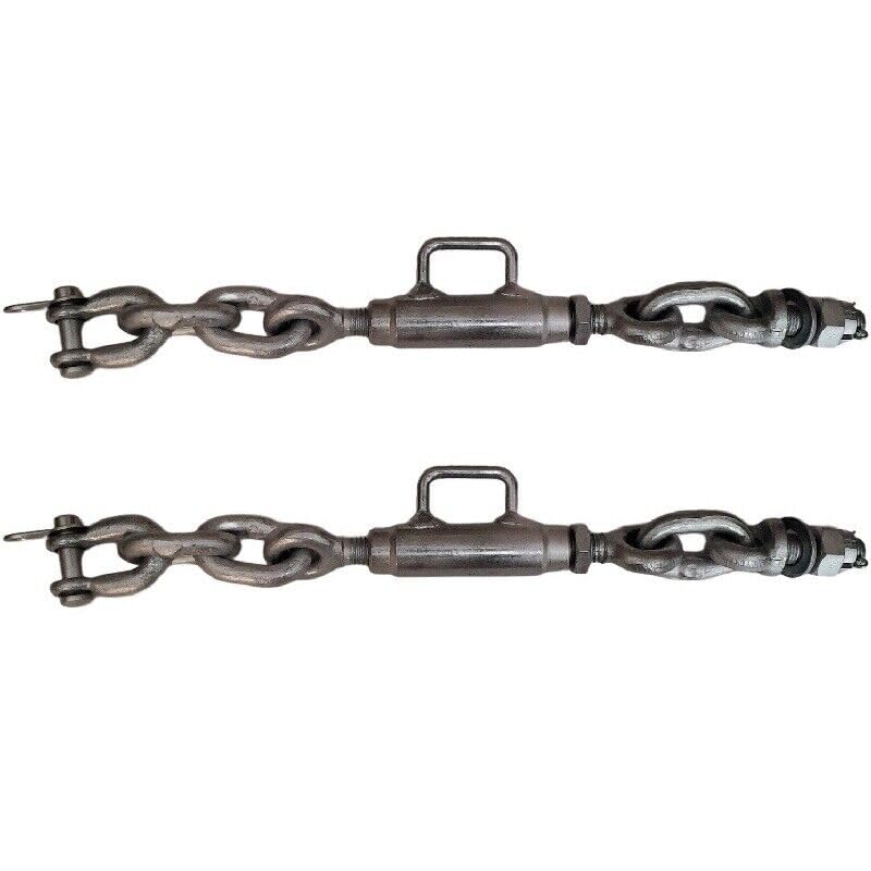 Two Universal 3 Point Hitch Chain Stabilizer Sway Check Chain 11.75"" to 13.5"" Replacement OEM