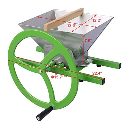 Manual Fruit Press 7L Crusher Grinder for Apples Cider Fruit Wine Juicer,Portable Fruit Scratter Pulper Cider Press,Crusher Grinder