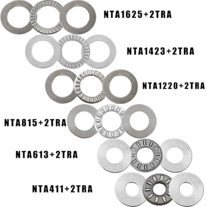 4 Sets NTA815+2TRA, Thrust Needle Roller Bearings, ID 1/2", OD 15/16" - size: NTA815+2TRA