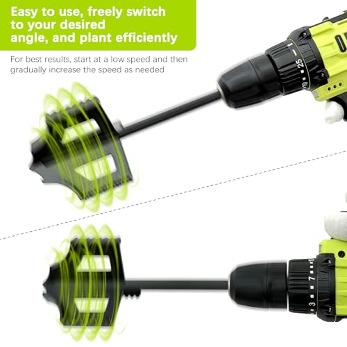 4-in-1 Garden Tiller Soil Cultivator Compatible with 3/8" Hex Drive Drill