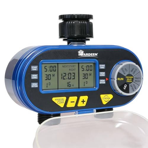 Sprinkler Water Timer with Rain Delay Function for Garden Hose - style: 2 Outlet Water Timer