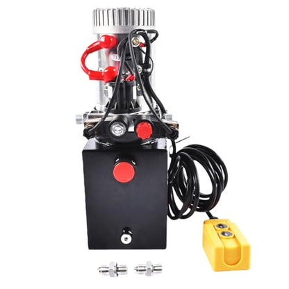 12V Hydraulic Power Unit Pump, 4 Quart Double Acting - color: Double Acting, size: 4 Quart