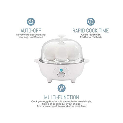 Elite Gourmet EGC-007 Rapid Egg Cooker, 7-Egg Poacher/Omelet Maker, White - color: White