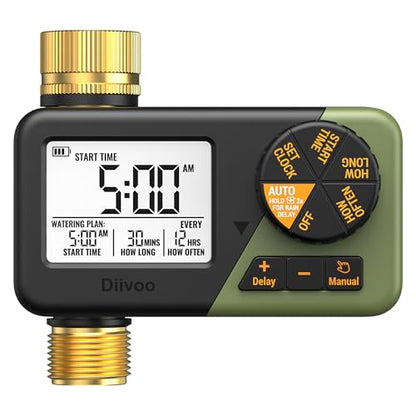 Diivoo Brass Hose Timer, Programmable Garden Timers for Watering - size: 1 Outlet