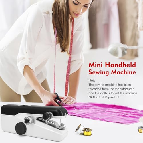 Handheld Sewing Machine for Beginners, Portable with Accessories - color: Black