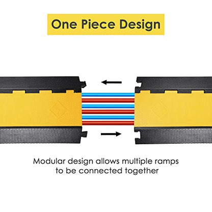 Yescom Cable Ramp Protector 3 Channel Garden Hose Protecitive 44000 Lbs - size: 2.8"H - 3 Channel