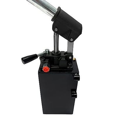 Double Acting Hydraulic Hand Pump with 3 QTs Tank - Manual Hydraulic Pump with Changeover Valve - 1.5 CID, 3600 PSI, 3/8" NPT Ports Piston Hand Pump - color: Double Acting, size: 1.5 CID 3 QTs tank