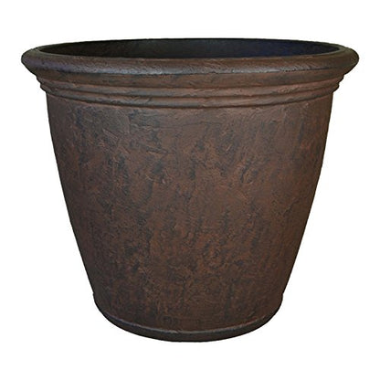 Sunnydaze Anjelica 15.25'' Large Plastic Planter Pot for Plants, Rust - color: Rust, size: 15.25 in