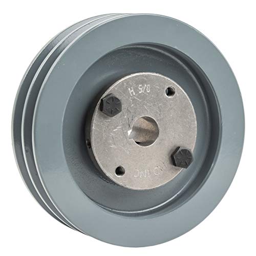 Cast Iron 5" Dual Groove Pulley Belt A Section 4L with 5/8" Sheave Bushing 2AK51H