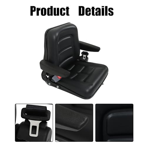 GXYWADY Universal Adjustable Forklift Seat Replacement for Excavator Forklift Tractor Skid Loader Backhoe Dozer Telehandler