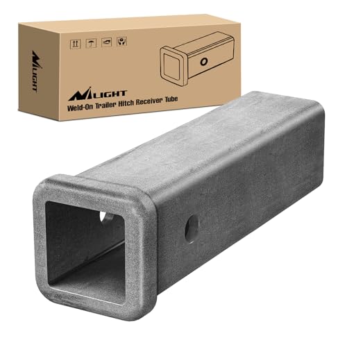 Nilight Hitch Adapter 2" x 9" Combo Bar Trailer Receiver Tube | Weld-on Raw Steel Hitch Bar Heavy Duty Unpainted Steel Receiver Extension - color: 2" x 9" Receiver Steel