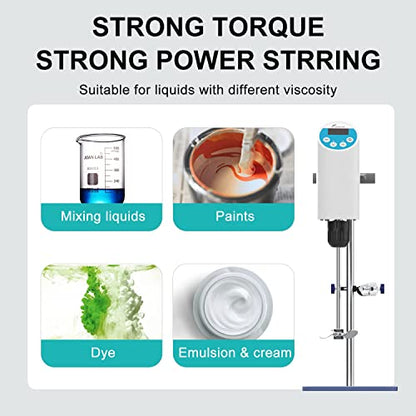 JOANLAB OSC-10L Digital Overhead Stirrer, 10L, 100-2000RPM - size: 10L