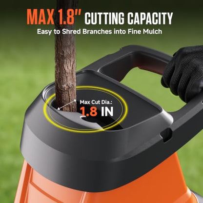 AIVOLT Electric Wood Chipper, 15-Amp Chipper Shredder - size: Portable