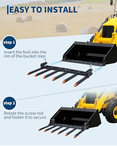 Clamp on Pallet Forks for Tractor Loader Skid Steer Double Nut