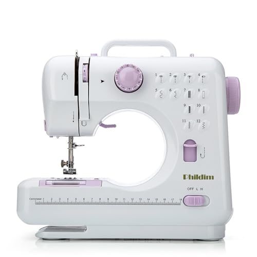 Mini Sewing Machine for Beginner by Phildim - Small Electric Sewing Machines with 2 Speed 12 Built-in Stitch Patterns PD-054-A12