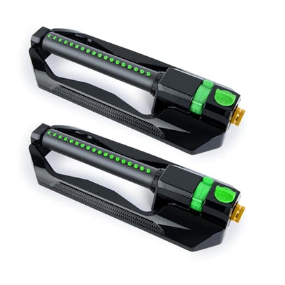 RESTMO 2 Pack Oscillating Sprinkler with Metal Base, Sprinklers for Yard - size: 2 Pack