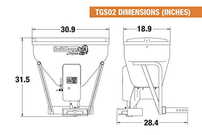 Buyers Products TGS02 SaltDogg Tailgate Salt Spreader, Made In The USA, 4.0 cu ft/300lbs Capacity, Horizontal Auger Feed, Salt Spreader For Residential & Light Commercial Work