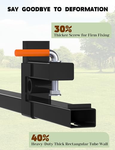 DEXSO 2000 LBS 43" Heavy Duty Clamp on Pallet Forks with [Adjustable Stabilizer Bar] for Tractor Bucket Loader Skid Steer
