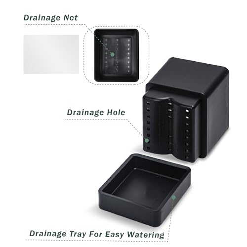 D'vine Dev Plastic Herb Planter Pot, 4 in, Black, 76-Y-B1-1 - color: Black, size: 4 Inch x 4.5 Inch
