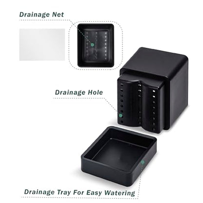 D'vine Dev Plastic Herb Planter Pot, 4 in, Black, 76-Y-B1-1 - color: Black, size: 4 Inch x 4.5 Inch