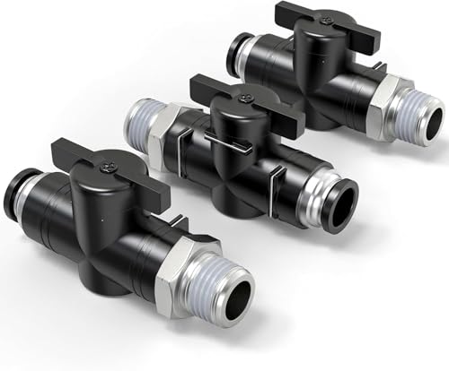 TAILONZ 1/2"ODx1/4"NPT Push-to-Connect Fitting Ball Control Valve 1Pcs - size: 1/2"OD x 1/4"NPT/1PCS