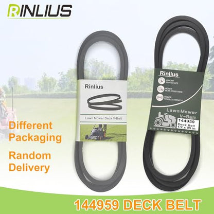 Mower Deck Belt 144959 for Craftsman LT1000 LT2000 LT3000 DYT4000 42 inch Deck Husqvarna Poulan AYP 138255 532144959 532138255 Riding Lawn Mowers(1/2" x 95") - size: 532144959