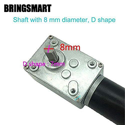 BRINGSMART 12V 60rpm DC Worm Gear Motor Self-Locking Mini Engine Turbine - size: 12V 160rpm