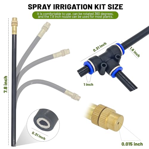 Thiswing 360° Adjustable Drip Irrigation System with 13 Nozzles - size: 40FT