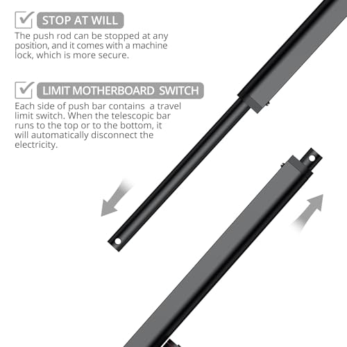 Justech 330LBS/1500N-12inch/300mm 12V Linear Actuator with Bracket, Black - size: 1500N 300mm