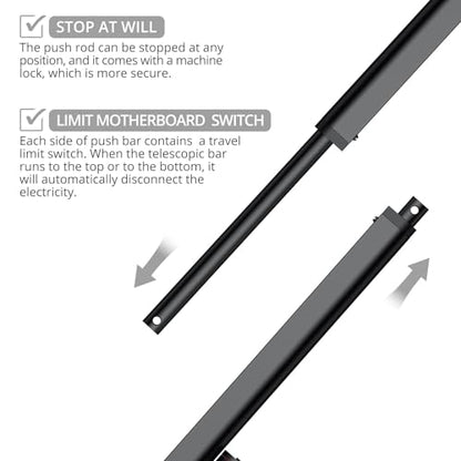 Justech 330LBS/1500N-12inch/300mm 12V Linear Actuator with Bracket, Black - size: 1500N 300mm
