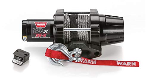 WARN 101030 VRX 35-S Powersports Winch with Handlebar Mounted Switch and Synthetic Rope: 3/16" Diameter x 50' Length, 1.75 Ton (3,500 lb) Capacity - size: 3,500 lbs., style: Synthetic Rope