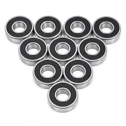 Jingzan 10 Pack 6000-2RS Deep Groove Ball Bearings, 10mm ID x 26mm OD x 8mm Width, Double Rubber Sealed, Pre-Lubricated Bearing Steel Bearings, P0 C0