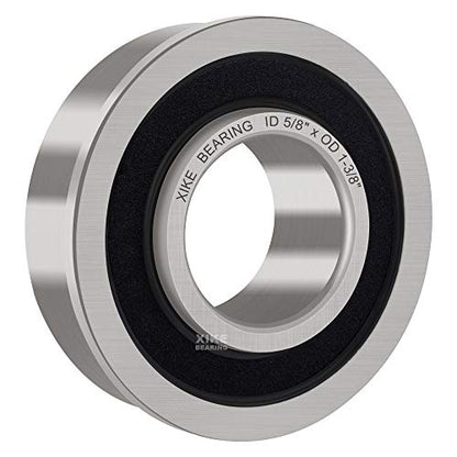 XiKe 10 Pack Flanged Ball Bearings 5/8" x 1-3/8" x 1/2". Be Applicable Lawn Mower, Wheelbarrows, Carts & Hand Trucks Wheel Hub. Replacement for JD AM118315, AM35443, Stens 215-038, 215-061 Etc. - size: ID 5/8" x OD 1-3/8"