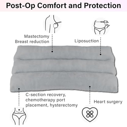 BFXM Mastectomy Seatbelt Pillow, Seat Belt Pillow Post Surgery - color: Gray