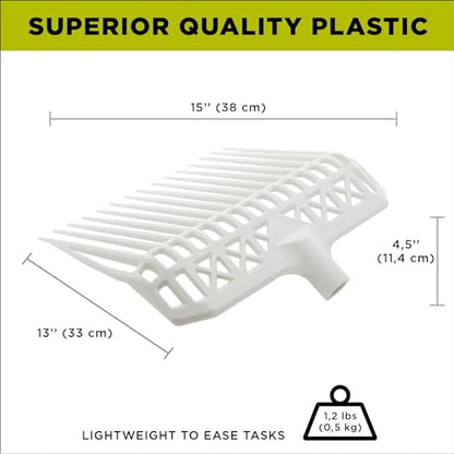 SUEVIA - Pro Manure Fork Head Without Handle - Ultra Strong and Stable - Teeth Length: 7 3/4'' - Premium Pitchfork Replacement Head - White (2 Units)