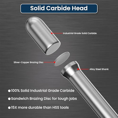 LU&MN SG-3 Tungsten Carbide Burr, 3/8" Head 1/4" Shank, 1 Pc - size: SG-3