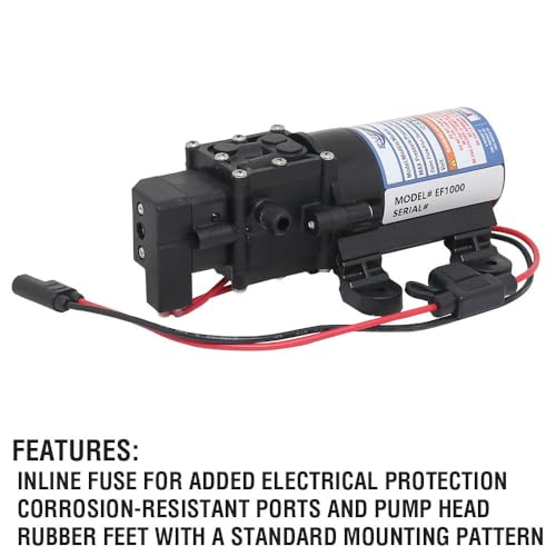 Everflo 12V On-Demand Diaphragm Sprayer Pump - 1.0GPM, 40 PSI Max, 3/8" Hose Barb