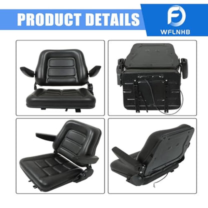 WFLNHB Universal Forklift Seat Fold Down Tractor Seat Adjustable Back