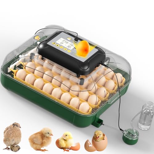 30 Egg Incubator for Hatching Eggs with Auto Egg Turning, High Precision Temperature & Humidity Display, Hatch Day, Egg Candler, Incubator for Hatching Chickens, Higher Hatch Rate