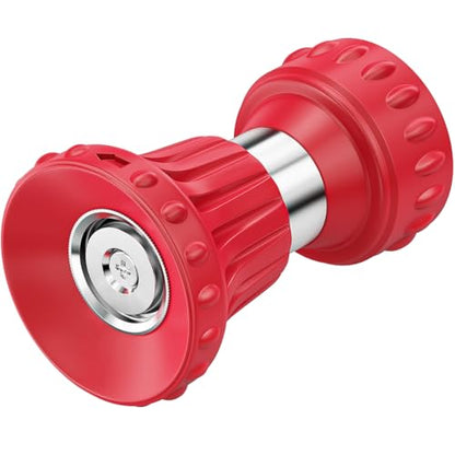 FANHAO Fireman Style Garden Hose Nozzle, High Pressure Adjustable Sprayer - color: Red