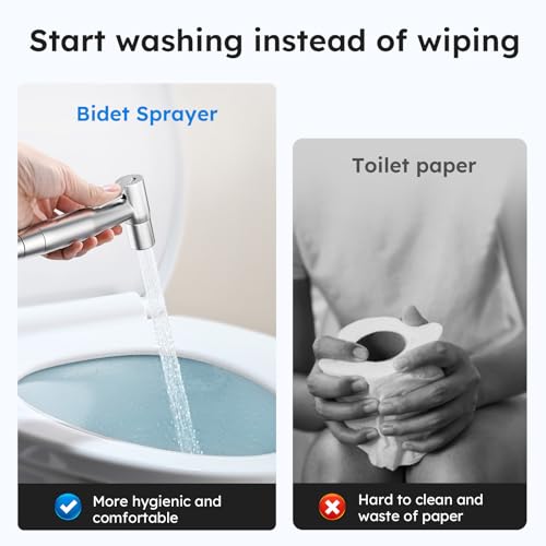 Arofa 3 Pack Handheld Bidet Sprayer for Toilet, Adjustable Water Pressure - color: Brushed Nickel, size: 3 Pack