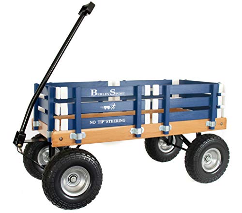 Berlin Flyer Sport Wagon - Model F410 - Amish Made in Ohio, USA - 10" No-Flat Tires (Blue) - color: Blue