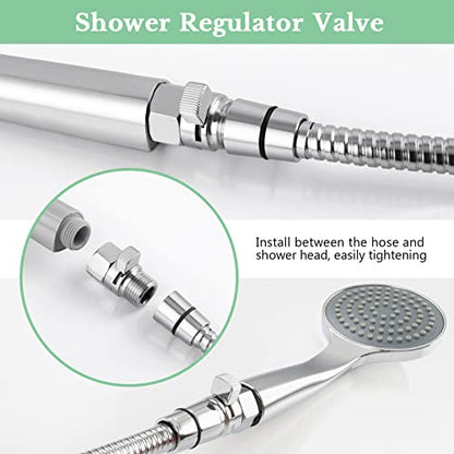 APLusee G 1/2 Water Flow Shut off Valve for Bathroom Shower Head, Chrome - color: Chrome