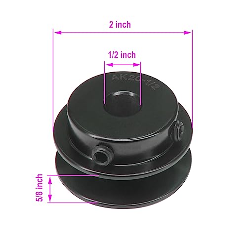 AK20-1/2 Bore Single Groove Web Sheave 2" OD 1/2" Bore V Belt Sheave Cast Iron - size: 1/2"Bore-2"OD