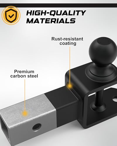 RETRUE ATV UTV Trailer Hitch for 2 inch Receiver, 3-in-1 Ball Mounts - size: 2" Ball, 2" Receiver