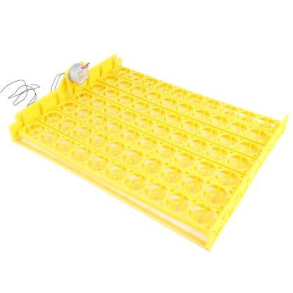 Automatic Egg Turner Tray, 70 Eggs Fully Automatic Incubator Tray with Motor, 110V Plastic Egg Turning Device Universal for Hatching Chickens, Ducks, Geese, Pigeons, Birds, Quail