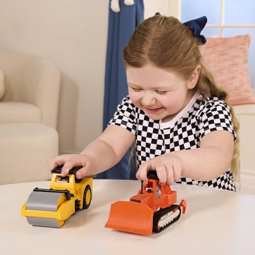 Driven by Battat Bulldozer Toy, 1:24 Scale with Sound, Orange, Trucks - style: Bulldozer