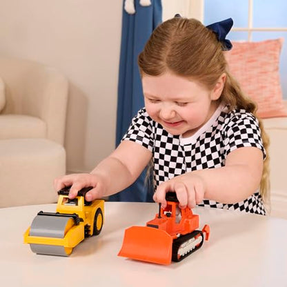 Driven by Battat – 7-Inch Steam Roller Toy with Lights & Sounds, Movable Parts, Construction Vehicle for Boys & Girls, Durable Design, Realistic Details, 3+ Years Toy for Kids - style: Steam Roller